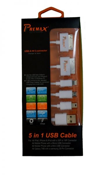Câble Multifonction 5 in 1 Premax PMMUC-213