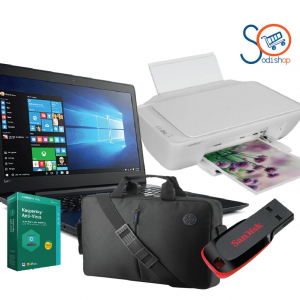 Kit Complet 5 en 1: Ordinateur Lenovo IP110 + Imprimante HP Deskjet 2130 + SAC + Cle USB 8Go + Antivirus Kaspersky 2018