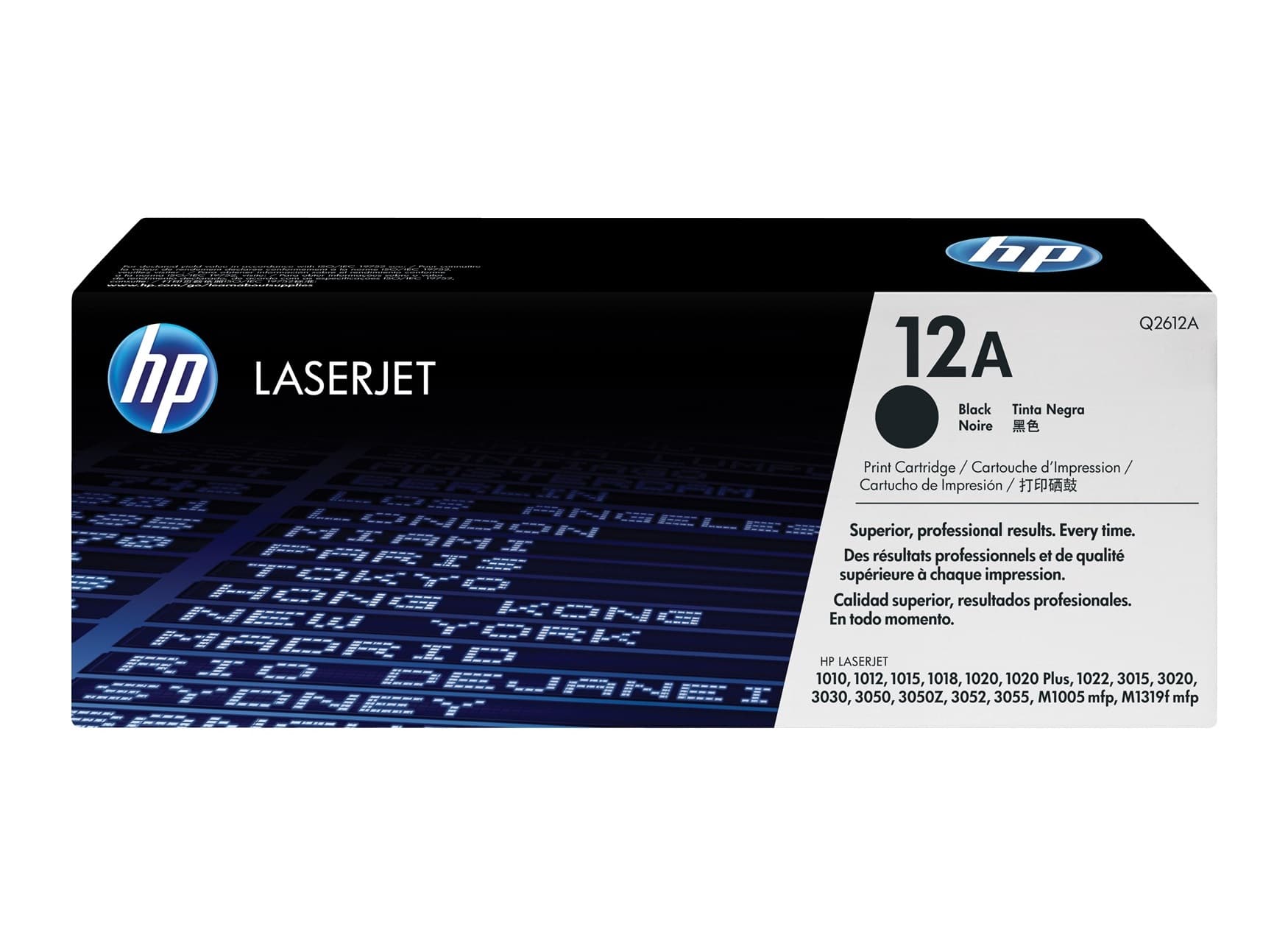 Cartouche HP 12A noir Economique-Q2612A compatible avec LaserJet 1010, 1012, 1015, 1018, 1020 Plus, 1020 Series, 1022, 1022n, etc.....