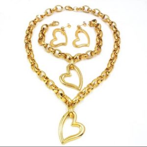 Ensemble collier garanti avec bracelet motif cœur - EB0001