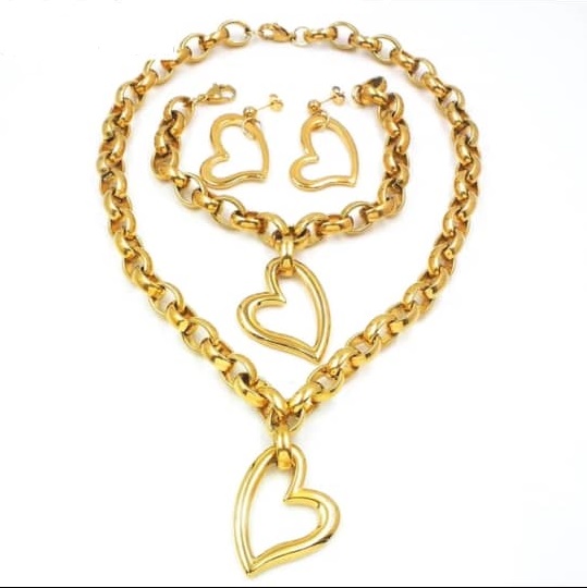 Ensemble collier garanti avec bracelet motif cœur - EB0001