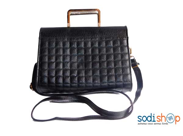 Mini sac à épaule noir détail or -SK0003 – Image 2
