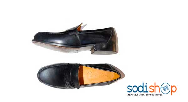 Chaussures Mocassin John Barton noire, pointure 45-CL0004