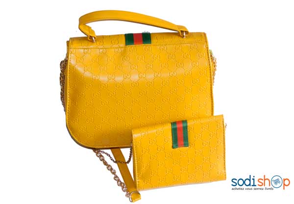 Mini sac à épaule GUUCI jaune 2 pièces -SK0003 – Image 2