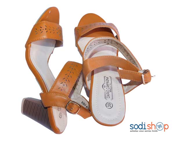 Chaussure à talon couleur marron pointure-40 KS007