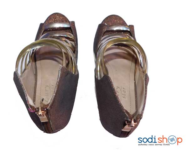 Chaussures à talon couleur marron brillant Lury Star pointure-37-KS0007 – Image 3