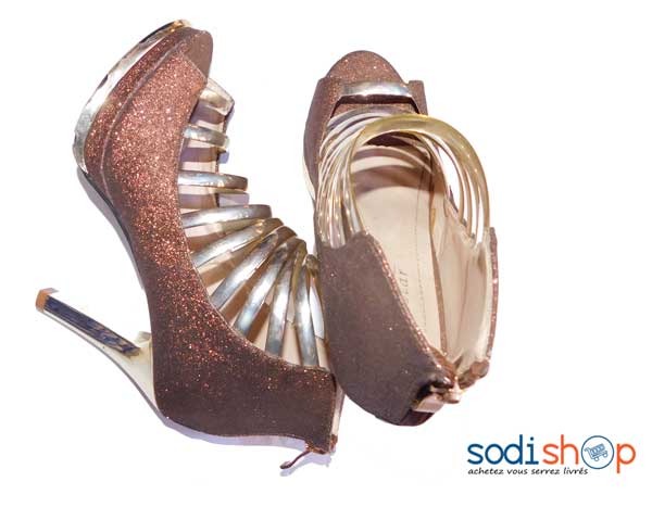 Chaussures à talon couleur marron brillant Lury Star pointure-37-KS0007