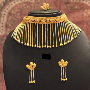 Collier pendent  plaqué or avec des boucles d'oreilles avec une bague - GF0002