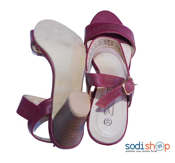 Chaussure à talon couleur bordeaux pointure-39-KS0007 – Image 2