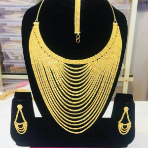 Ensemble collier multi ligne plaqué or - GF0002