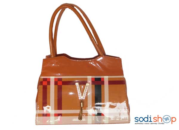 Mini sac à main marron vernissé -SK0003