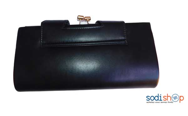 Pochette noir avec une fermeture dorée-KS0007 – Image 3