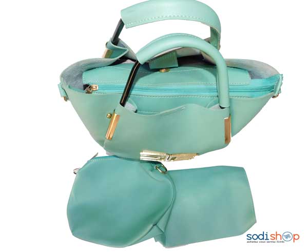 Sac à main couleur verte 3 pièces-KS0007