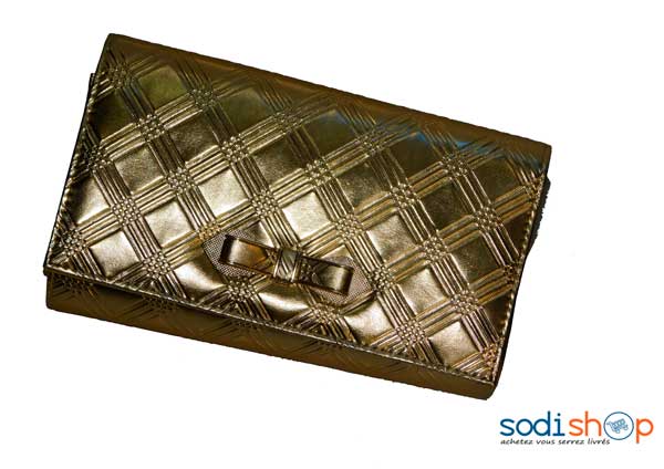 Pochette couleur or avec nœud -DB0005