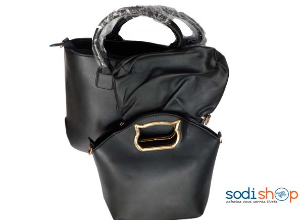 Sac à main grande dame noir 3 pièces-SK0003 – Image 2