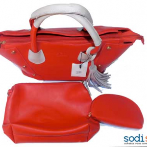 Sac à main rouge 3pièces-KS0007