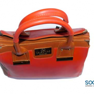 Sac à main Valentino rouge et marron 3pièces-KS0007