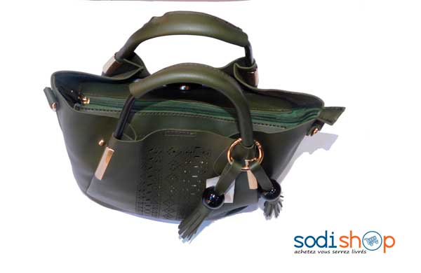 Sac à main de couleur verte 3 pièces-KS0007 – Image 2