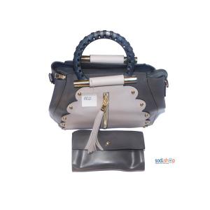 SAC à main couleur gris foncé blanc KS0009