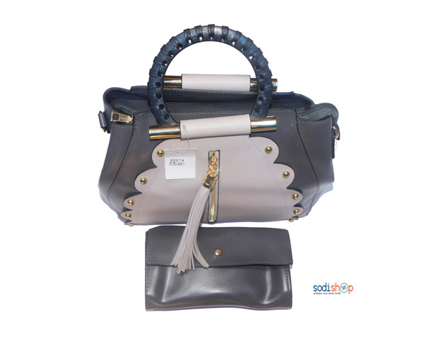 SAC à main couleur gris foncé blanc KS0009
