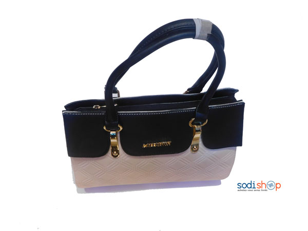 SAC à main couleur blanc noire belle coupe KS0009