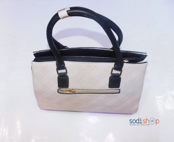 SAC à main couleur blanc noire belle coupe KS0009 – Image 3