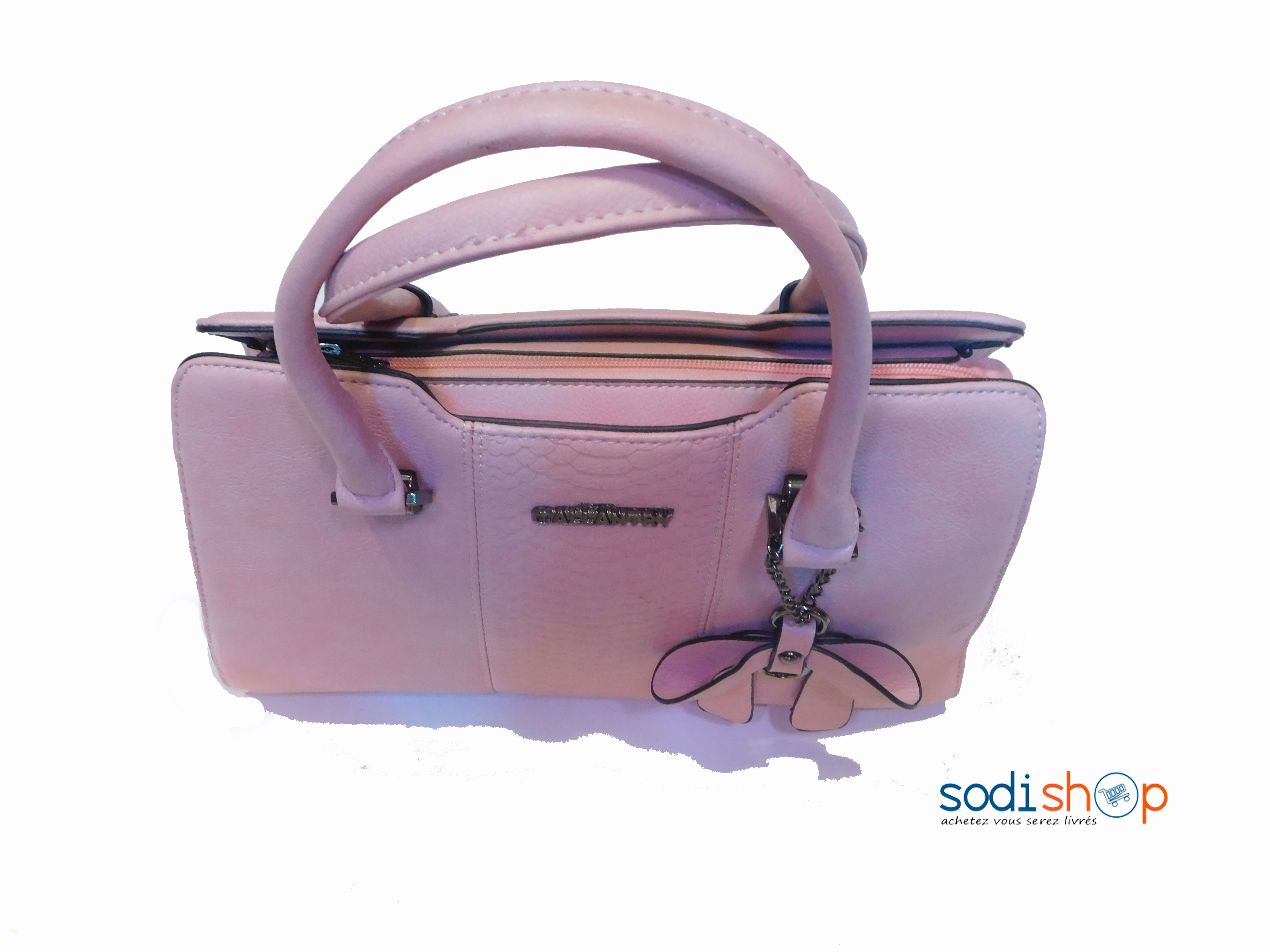 Sac à main Rose claire modèle grande dame KS0009 – Image 3