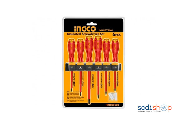 Série tournevis isolé 6PCS HKISD0608 Ingco