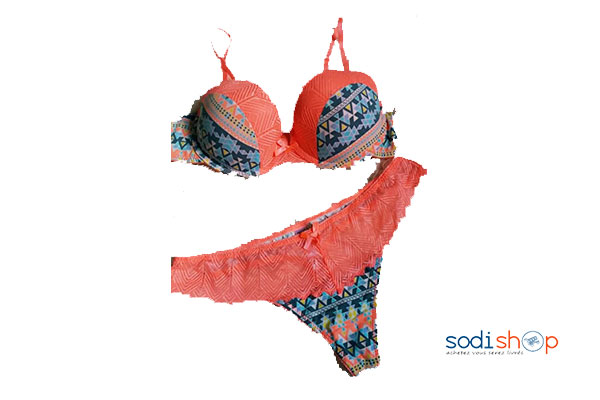 lingerie couleur orange dentelle taille 36B