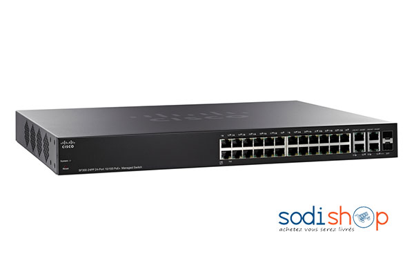 Switch Cisco SF300 24 ports Fast (Rapide) Ethernet 4 ports Gigabit Ethernet 2 ports SFP