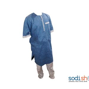 Habit pour homme tissu bleu avec motif taille L