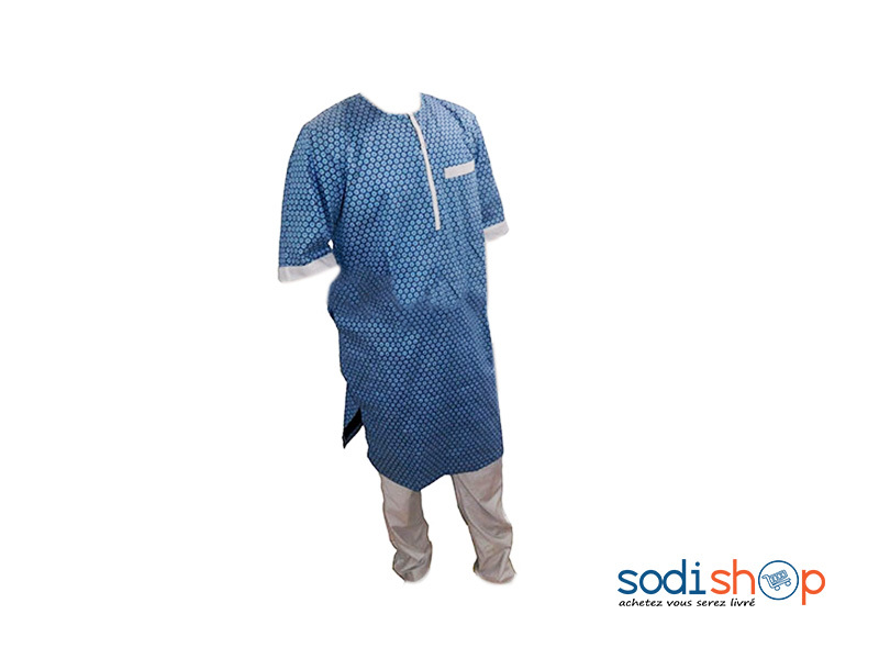 Habit pour homme tissu bleu avec motif taille L