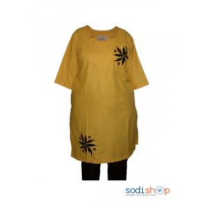 Complet tissu mode femme Jaune noire Collection Sodifini SODI00
