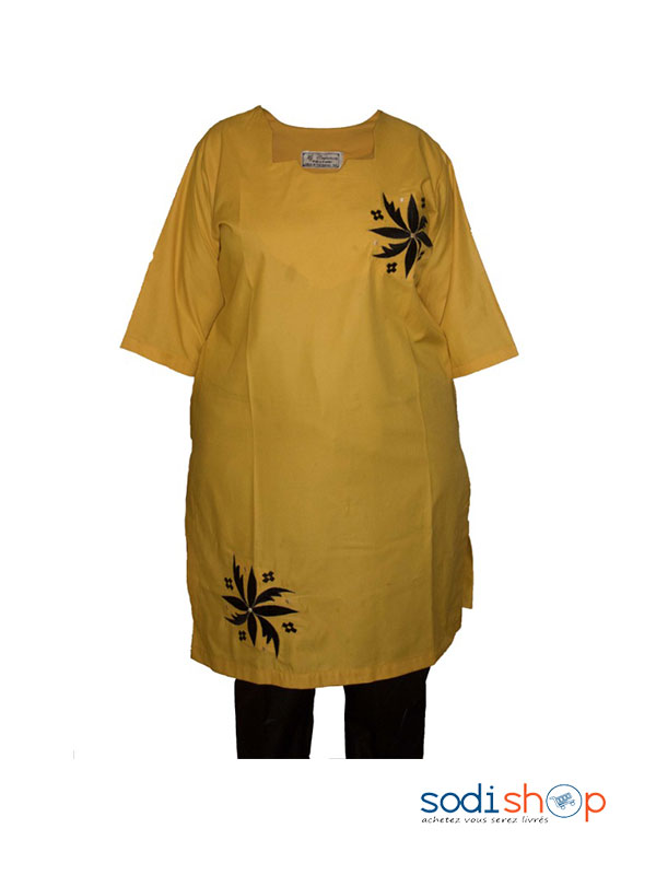 Complet tissu mode femme Jaune noire Collection Sodifini SODI00