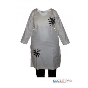 Complet tissu mode femme Blanc noire Collection Sodifini SODI00