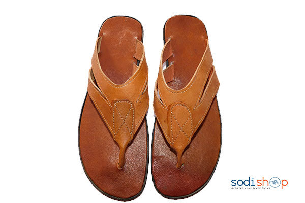 Chaussure pour homme Tapette en cuir chocolat clair