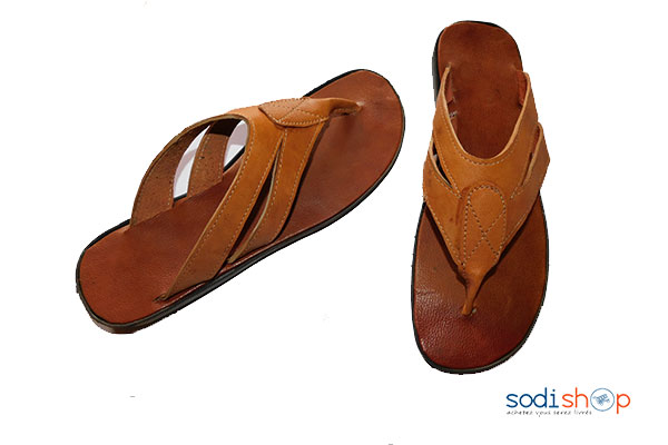 Chaussure pour homme Tapette en cuir chocolat clair – Image 2