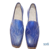 Chaussure pour homme mocassin bleu dessin en cuir