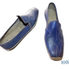 Chaussure pour homme mocassin bleu dessin en cuir – Image 3