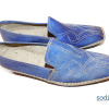 Chaussure pour homme mocassin bleu dessin en cuir – Image 2