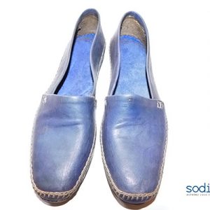 Chaussure pour homme mocassin bleu en cuir