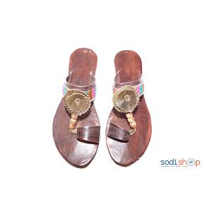 Chaussure pour homme sandale en cuir Chocolat design