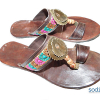 Chaussure pour homme sandale en cuir Chocolat design – Image 3
