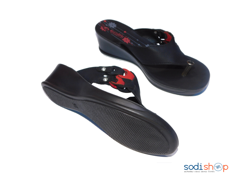 Sandale Pour Femme Noir / Rouge KS0009 – Image 2