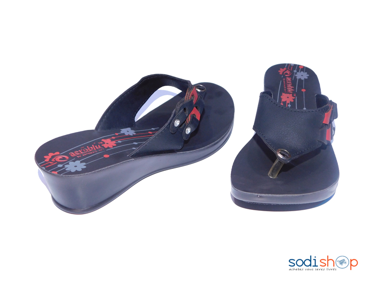 Sandale Pour Femme Noir / Rouge KS0009 – Image 3
