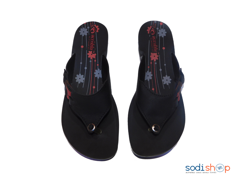 Sandale Pour Femme Noir / Rouge KS0009