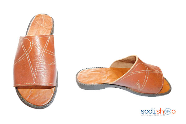 Chaussure pour homme sandale en cuir chocolat – Image 2