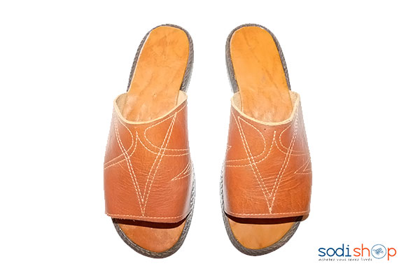 Chaussure pour homme sandale en cuir chocolat