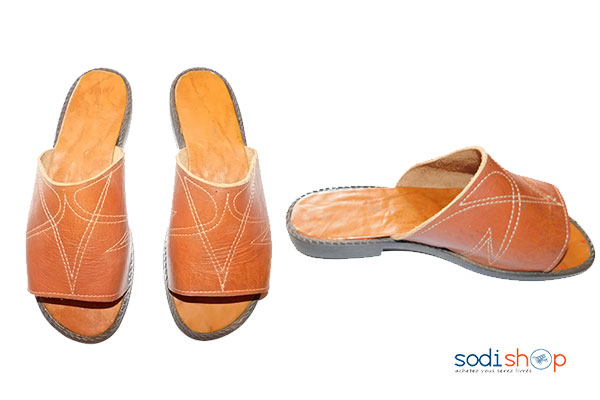 Chaussure pour homme sandale en cuir chocolat – Image 3