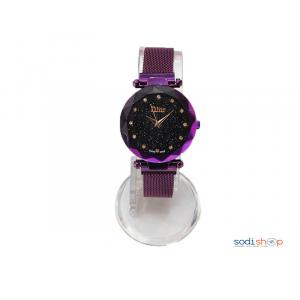 Montre Femme Violet Cadre Noir +Pierre